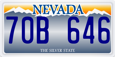 NV license plate 70B646