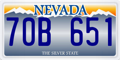 NV license plate 70B651