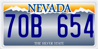 NV license plate 70B654