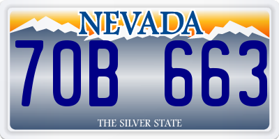 NV license plate 70B663