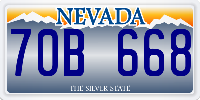 NV license plate 70B668