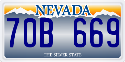 NV license plate 70B669