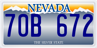 NV license plate 70B672