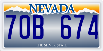 NV license plate 70B674