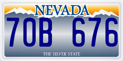 NV license plate 70B676