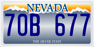 NV license plate 70B677
