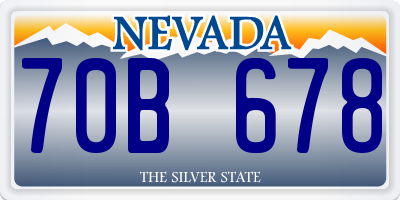 NV license plate 70B678