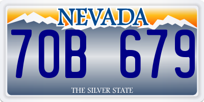 NV license plate 70B679