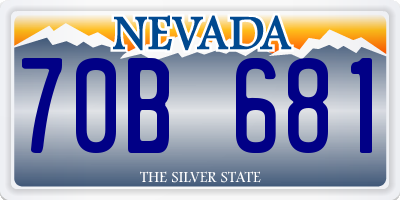 NV license plate 70B681