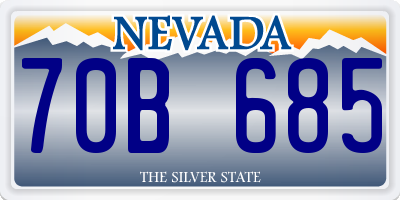 NV license plate 70B685