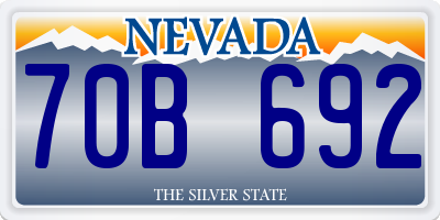 NV license plate 70B692