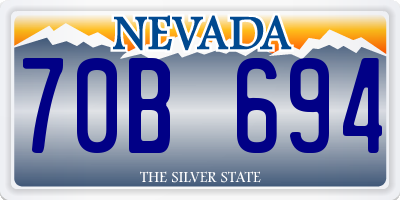 NV license plate 70B694