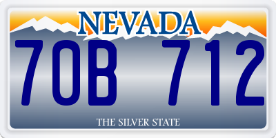 NV license plate 70B712