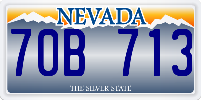 NV license plate 70B713