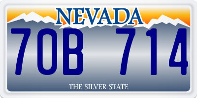 NV license plate 70B714