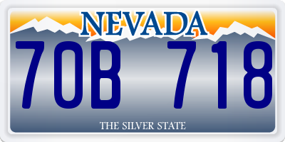 NV license plate 70B718