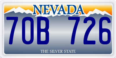 NV license plate 70B726