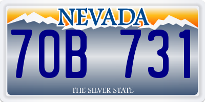NV license plate 70B731