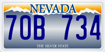 NV license plate 70B734