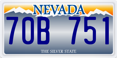 NV license plate 70B751