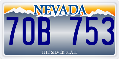 NV license plate 70B753