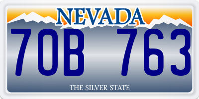 NV license plate 70B763