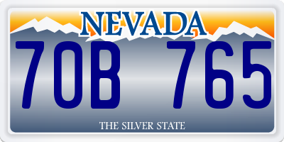 NV license plate 70B765