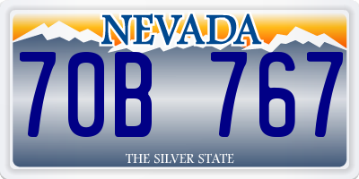 NV license plate 70B767
