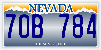 NV license plate 70B784