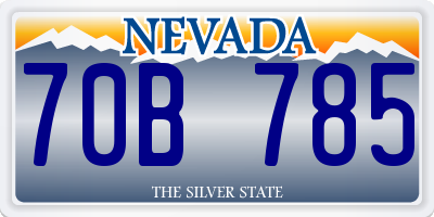NV license plate 70B785