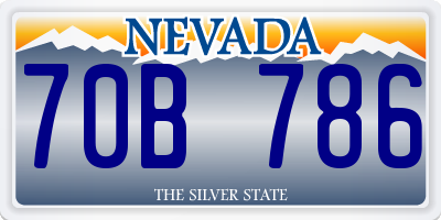 NV license plate 70B786