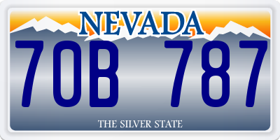 NV license plate 70B787