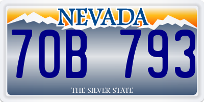 NV license plate 70B793