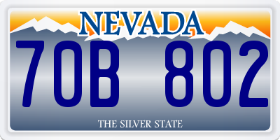 NV license plate 70B802