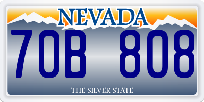 NV license plate 70B808