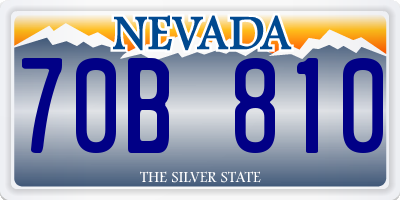 NV license plate 70B810