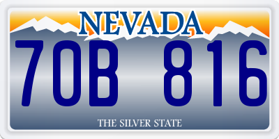 NV license plate 70B816
