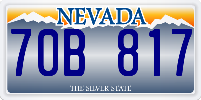NV license plate 70B817