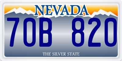 NV license plate 70B820