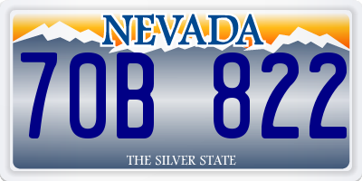 NV license plate 70B822