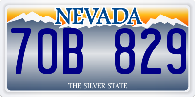 NV license plate 70B829