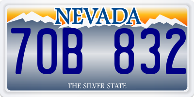 NV license plate 70B832