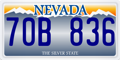 NV license plate 70B836