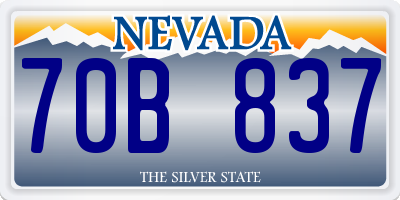 NV license plate 70B837