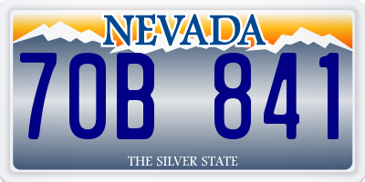 NV license plate 70B841