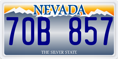 NV license plate 70B857