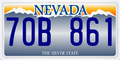 NV license plate 70B861
