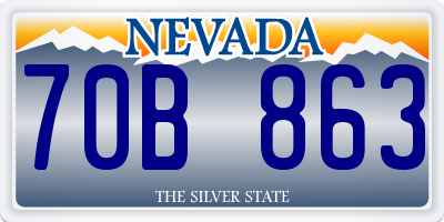 NV license plate 70B863