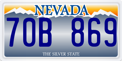 NV license plate 70B869