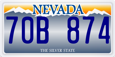 NV license plate 70B874